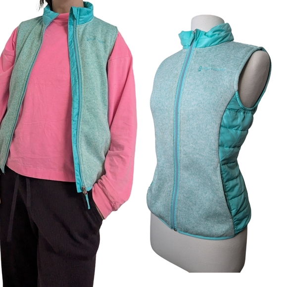 Hybrid Fleece Lightweight Sherpa Vest In Spearmint Women's S/Youth L(14/16) - Picture 1 of 13